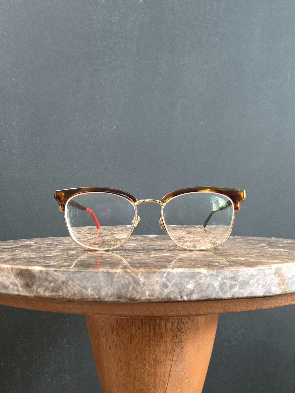 gucci | browline eyeglasses | gold-tone | retro | unisex